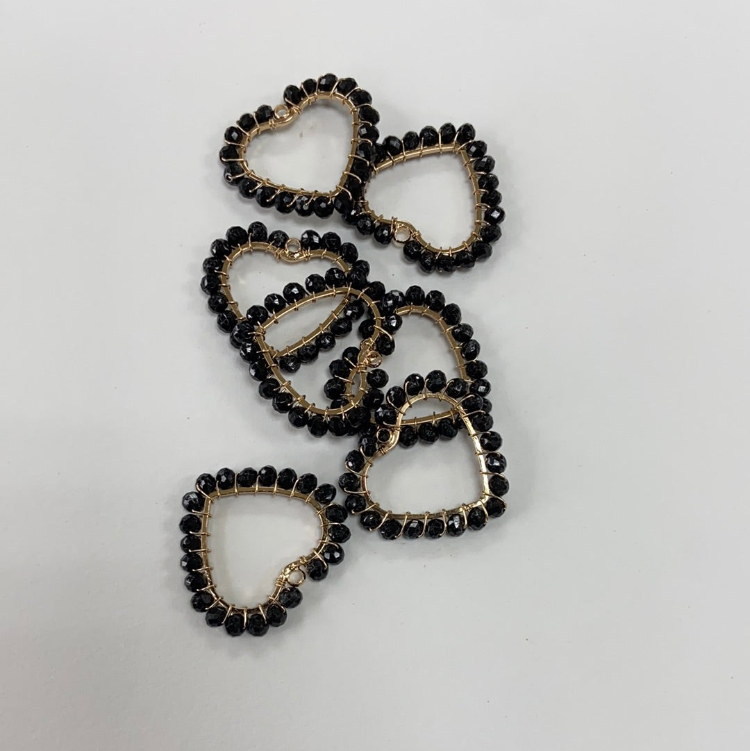 Corazón alambrado Gold & Black