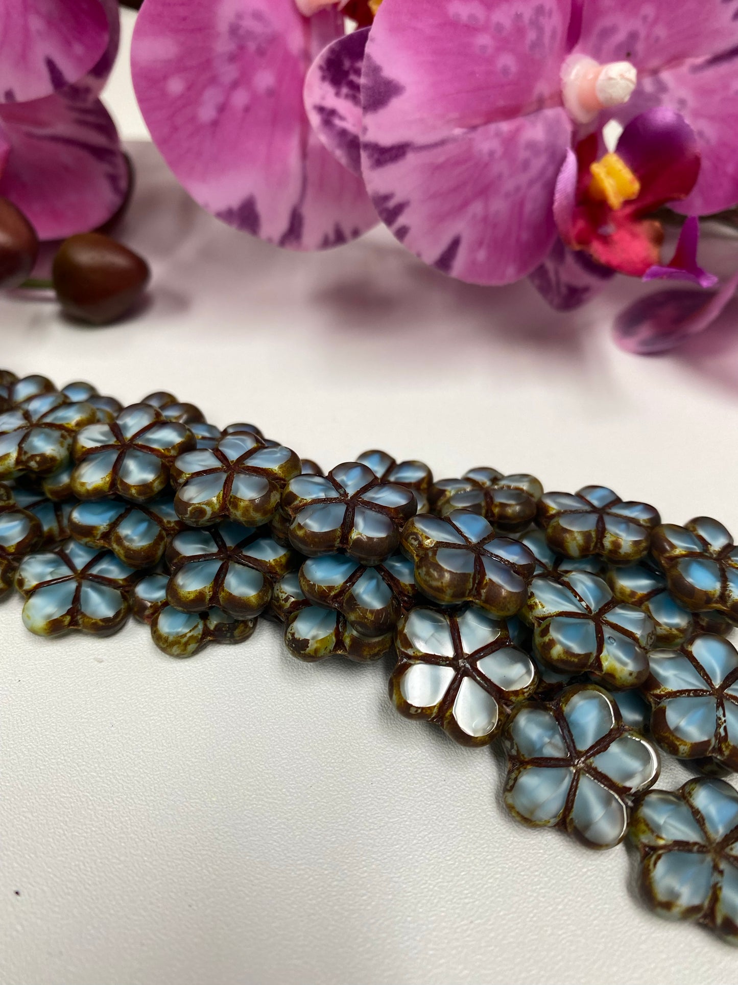 Cristal checo blue flower