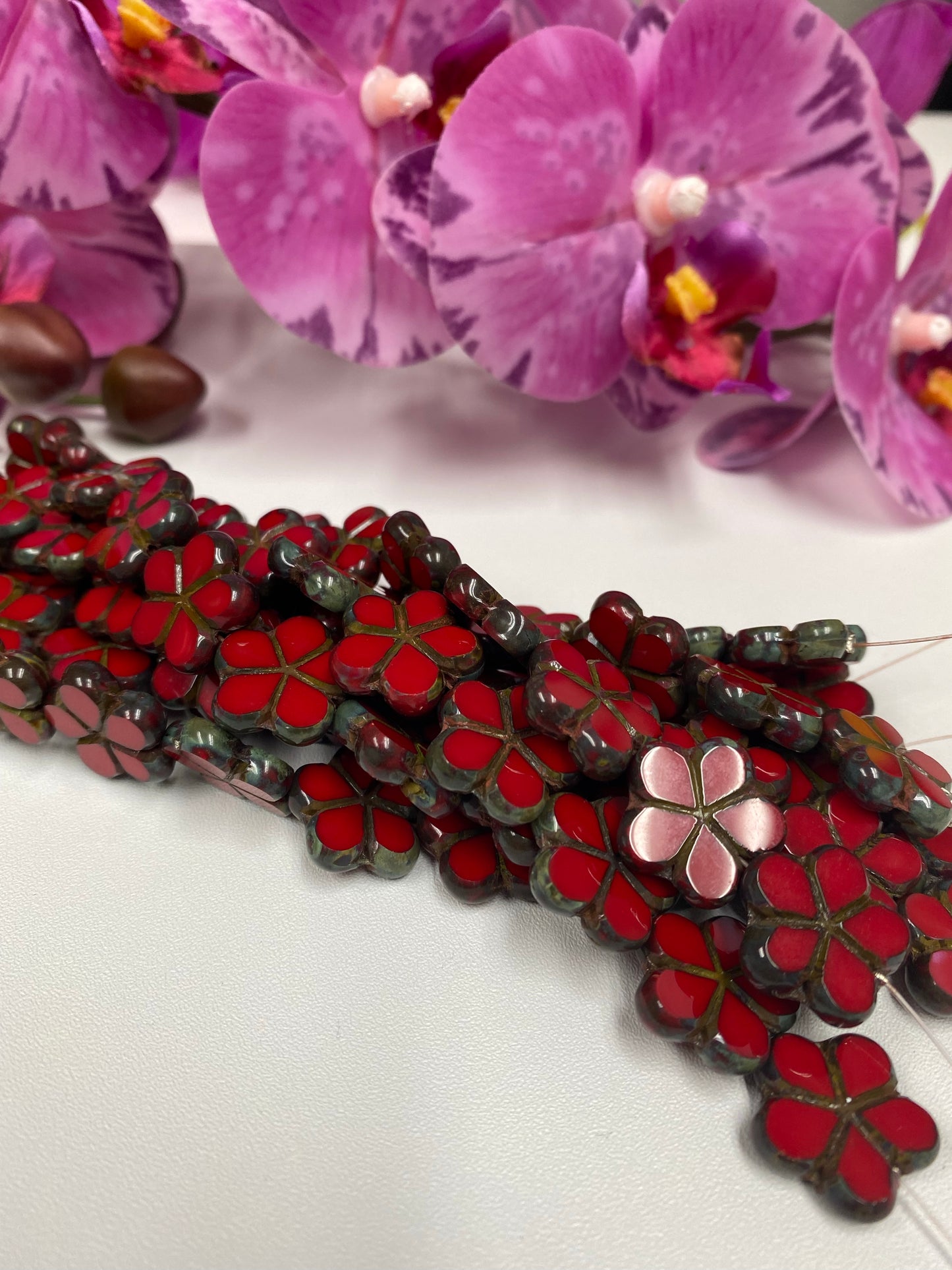 Cristal checo flower red