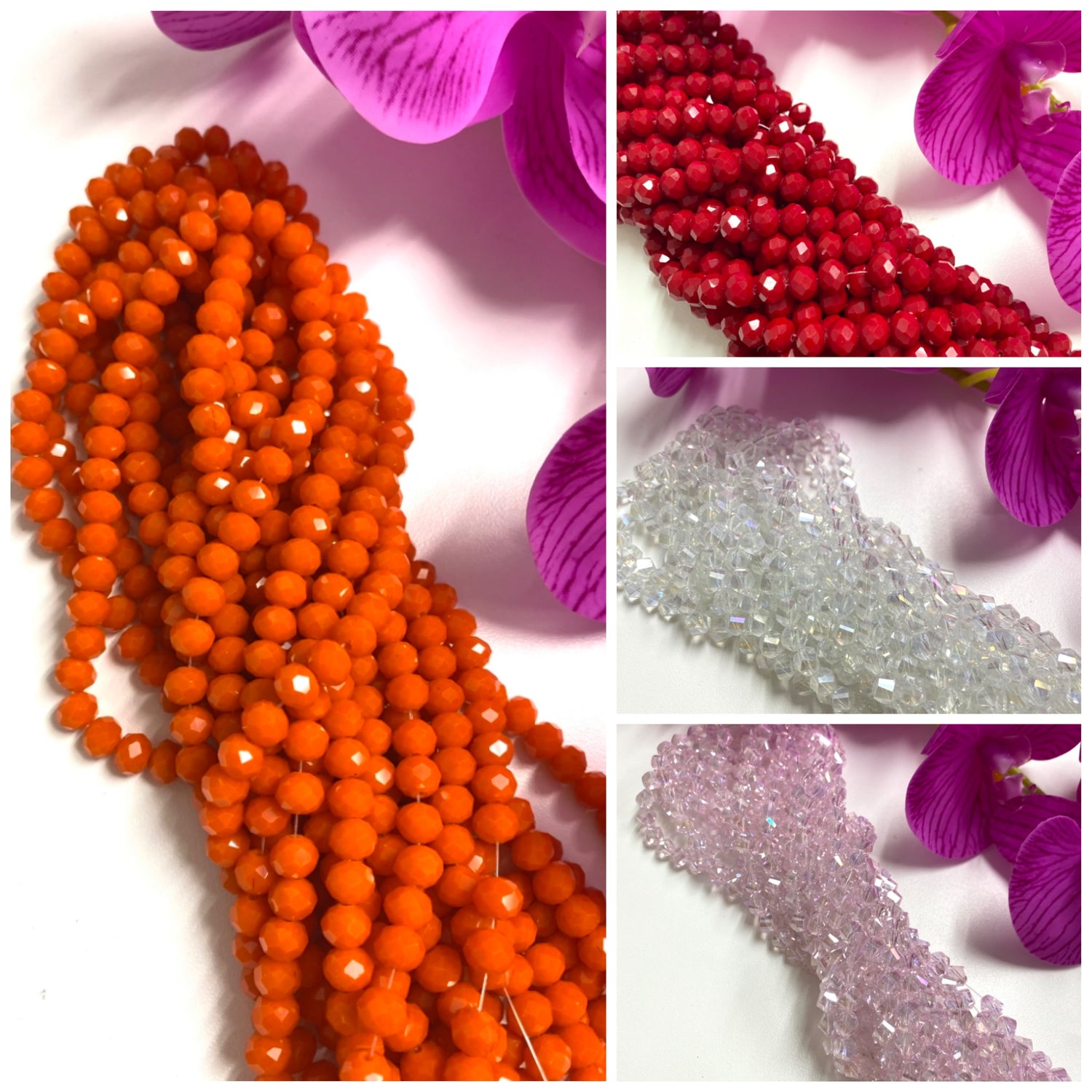 Ristras de cristal facetado