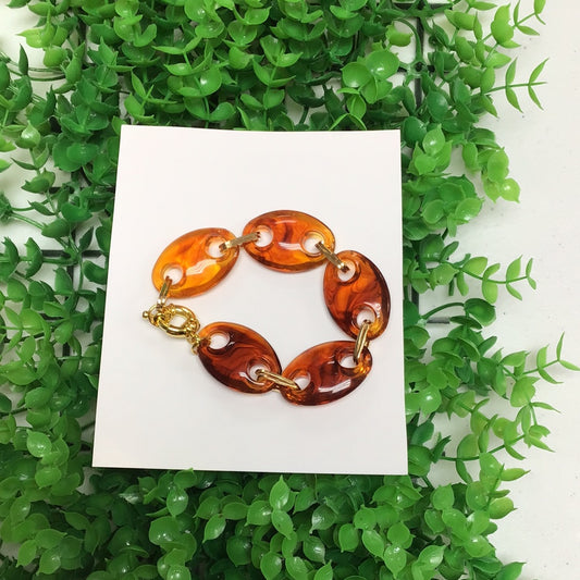 Coffee bean chain bracelet