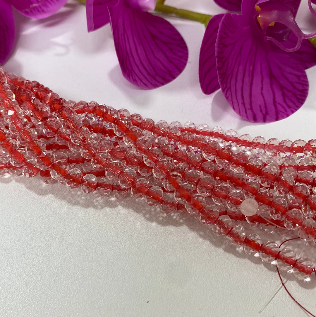 Cristal facetado 8mm Centro Pintado