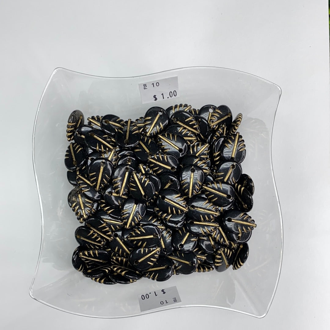 Black and Gold leaf pendant