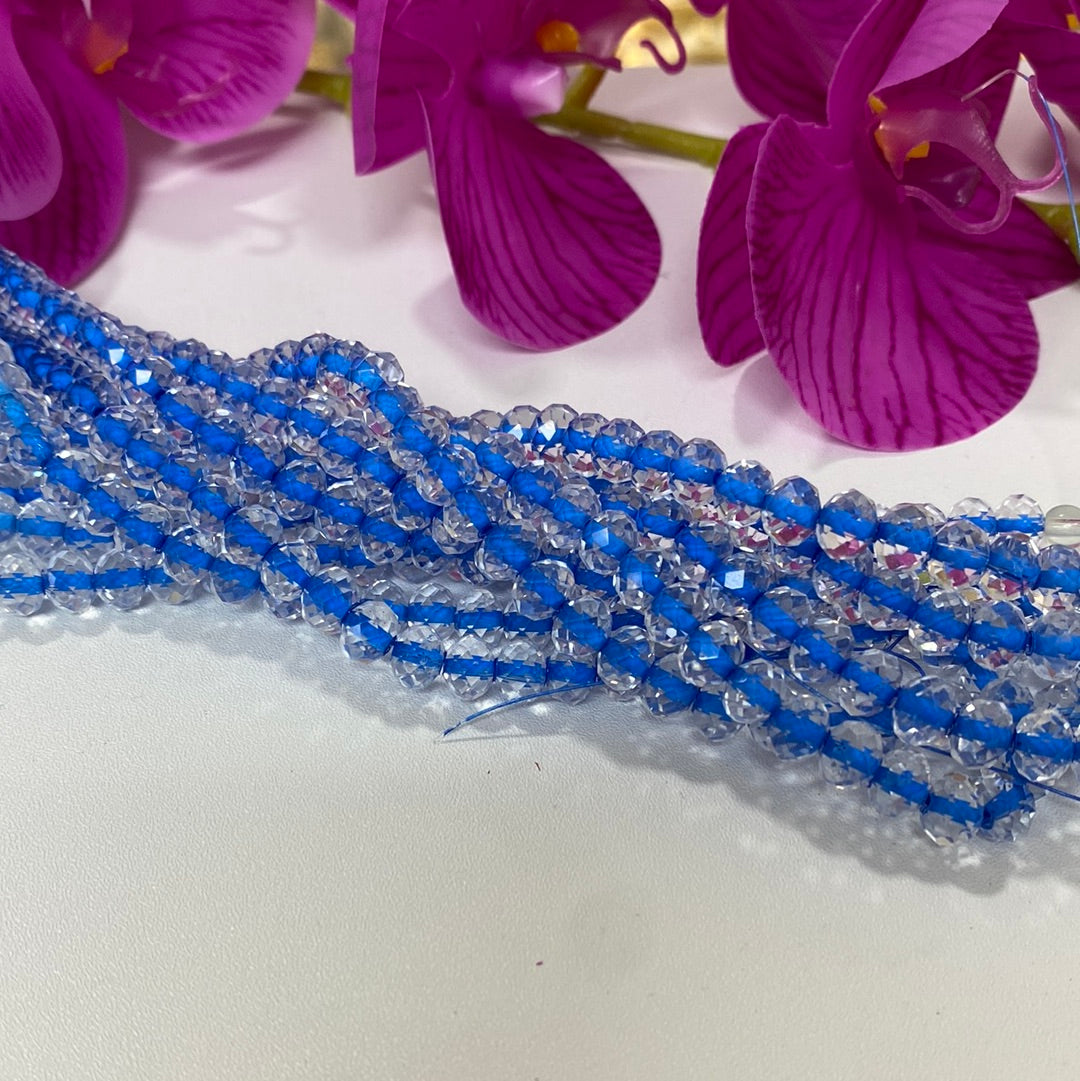 Cristal facetado 8mm Centro Pintado