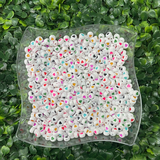 Multi color heart beads