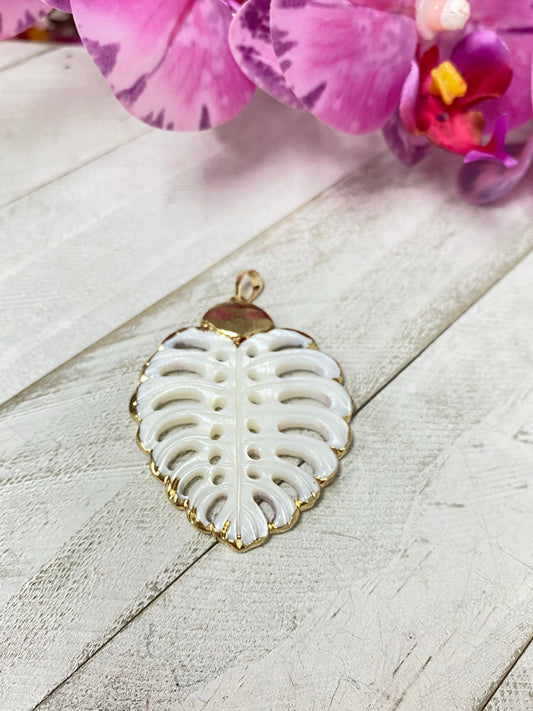 Pendant nacar hoja grande