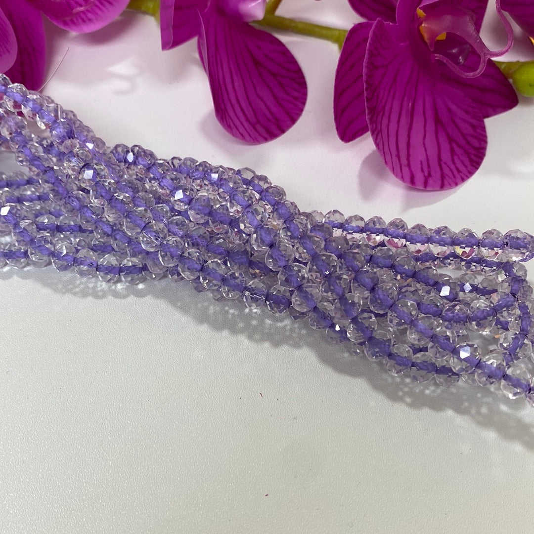 Cristal facetado 8mm Centro Pintado